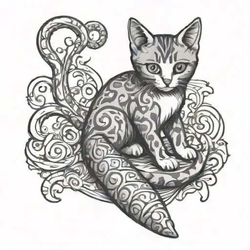 BDSM kitten banana dildo tattoo design idea