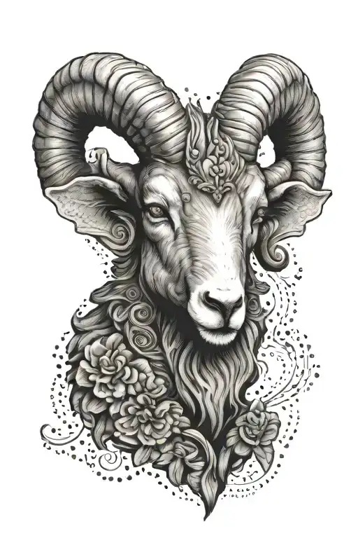 Ram head tattoo holding tattoo design idea