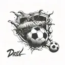 Combine elements of UK Drill music and soccer to create a dynamic and edgy tattoo design tattoo design idea