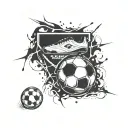 Combine elements of UK Drill music and soccer to create a dynamic and edgy tattoo design tattoo design idea