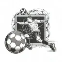 Combine elements of UK Drill music and soccer to create a dynamic and edgy tattoo design tattoo design idea