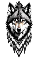 choctaw indian tribe wolf tattoo design idea