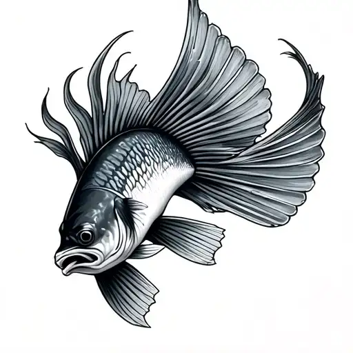 redfish tail tattoo design idea