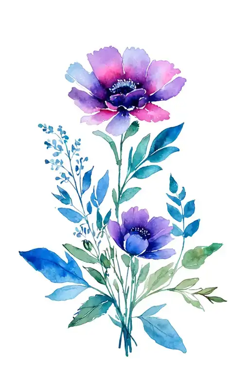 december march and february birth flower bouquet made tattoo design idea