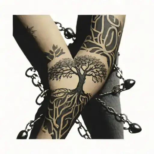 chain links, family tree, love tattoo design idea