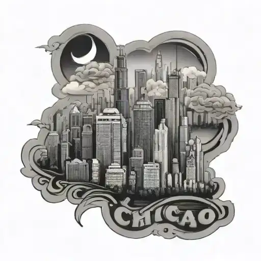 Chicago skyline tattoo design idea