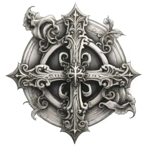 blessed with a cross tattoo design idea