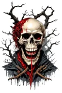 skulls graveyard vampire tattoo design idea