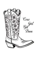 cowboy boot with flowers says cowgirl tattoo design idea
