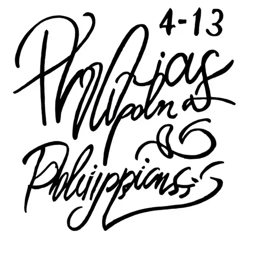 philippians 4:13 written in cursive tattoo design idea