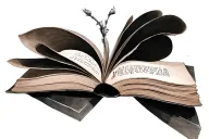 book pages tattoo design idea