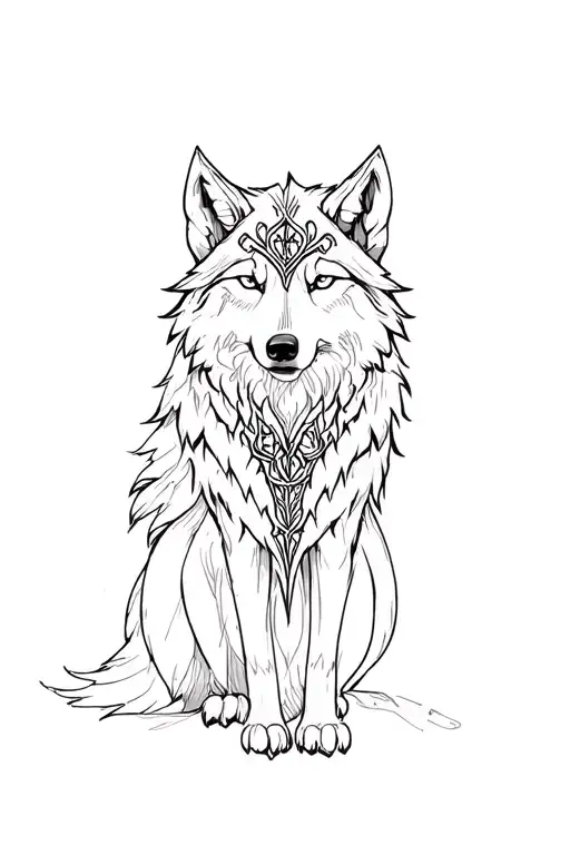 wolf viking runes Elsa ines tattoo design idea