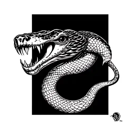 viper snake head tattoo design idea