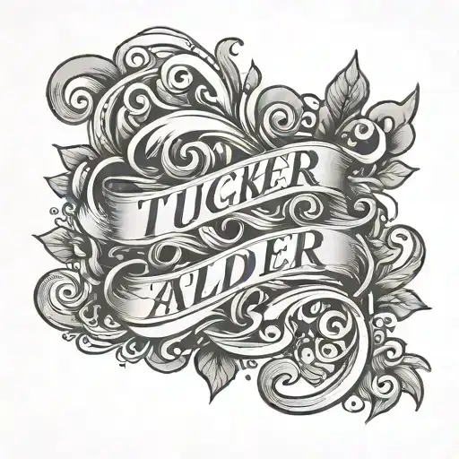 Tucker & Adler cursive words tattoo design idea