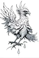 phenix  with a tear drop tattoo design idea