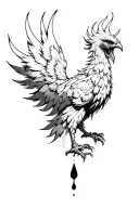 phenix  with a tear drop tattoo design idea