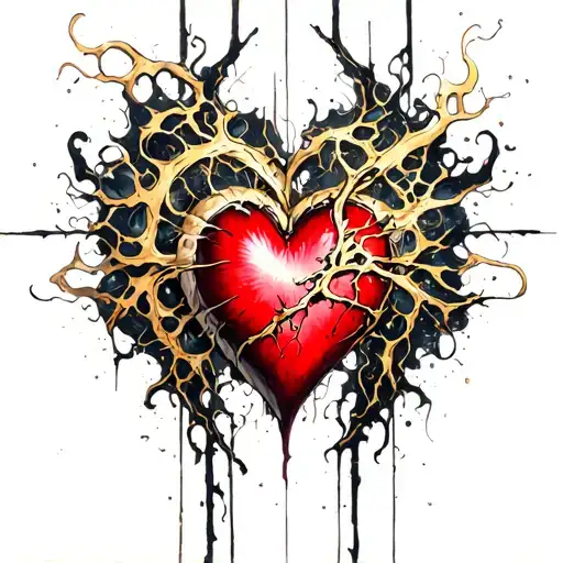 Kintsugi Heart tattoo design idea
