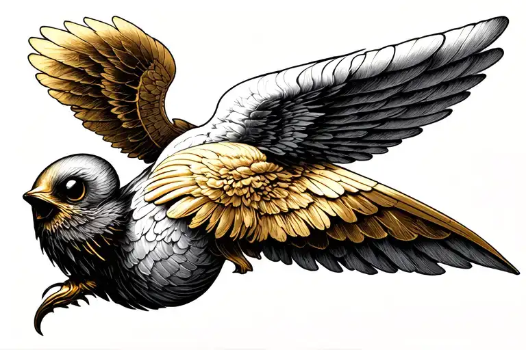 golden snitch tattoo design idea