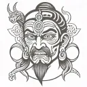mahadev angry face tattoo design idea