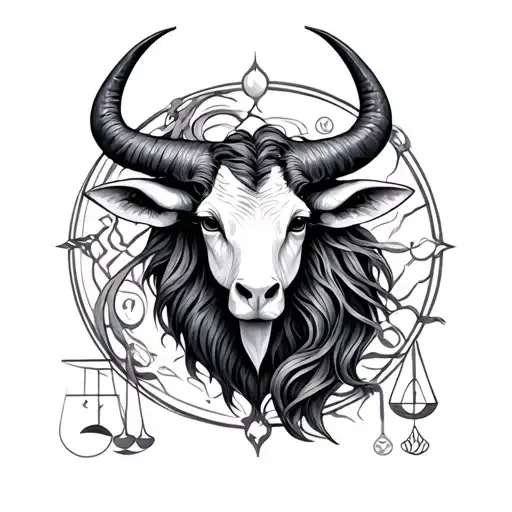 taurus Pisces libra zodiac sign tattoo design idea