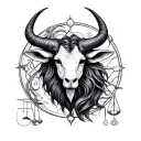 taurus Pisces libra zodiac sign tattoo design idea