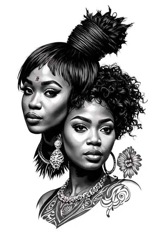Erykah Badu and Lauryn Hill tattoo design idea