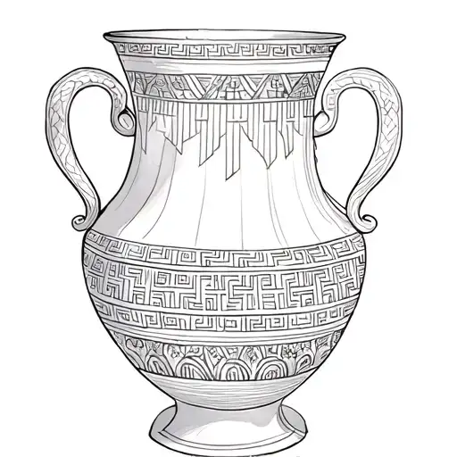 Greek and Egyptian vase tattoo design idea