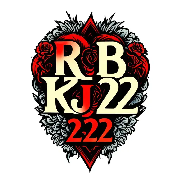 "RB KJ 22" "RB KJ 22" anti-suicide semi colon incorporated within the design tattoo design idea