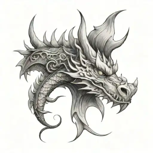 Dainty Dragon tattoo design idea