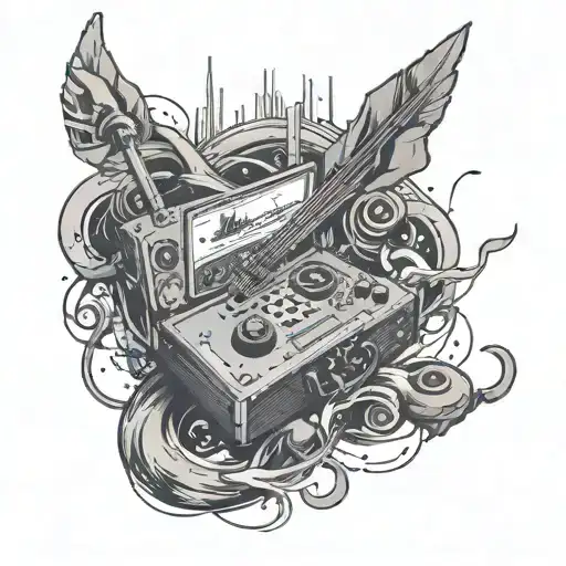 gaming music flowing subtle references tattoo design idea