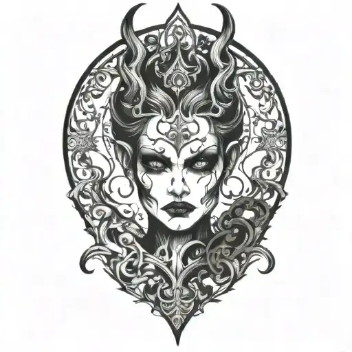 Demoness tattoo design idea