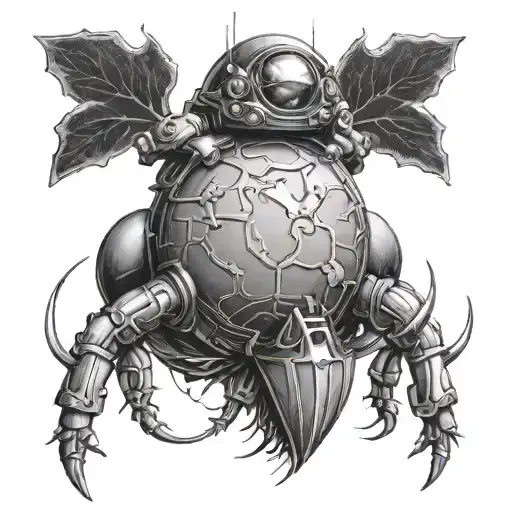 mars and cancer  tattoo design idea