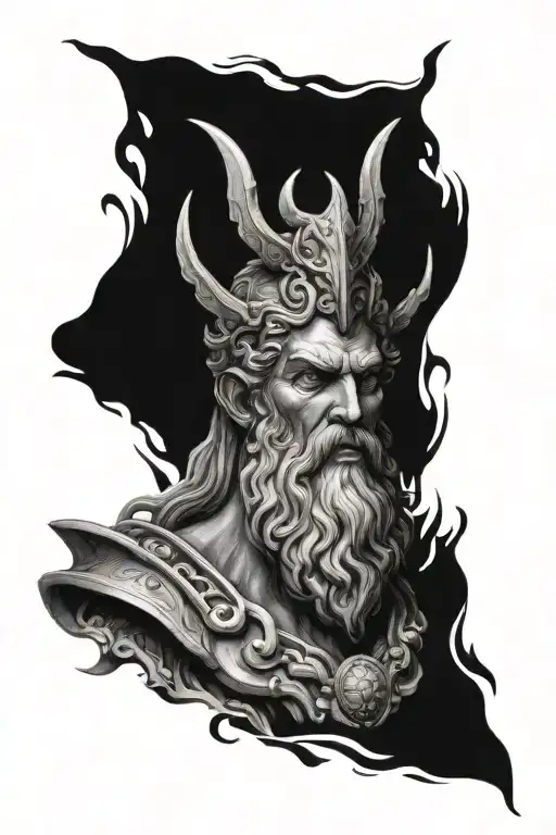 Zeus Poseidon and hades Greek god tattoo design idea