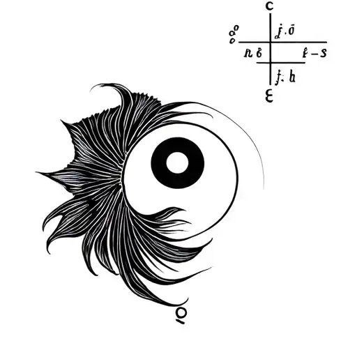 betta fish yin yang and dirac equation tattoo design idea