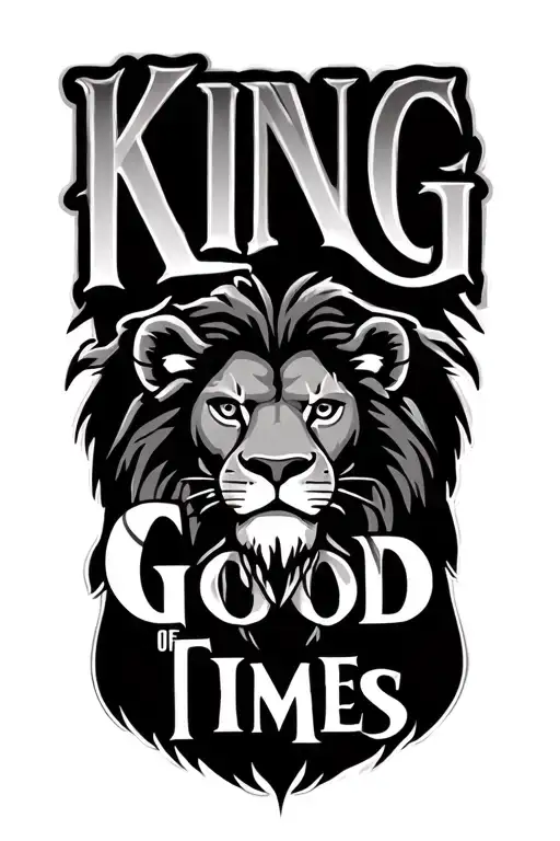 "King of Good Times" Lion King tattoo design idea