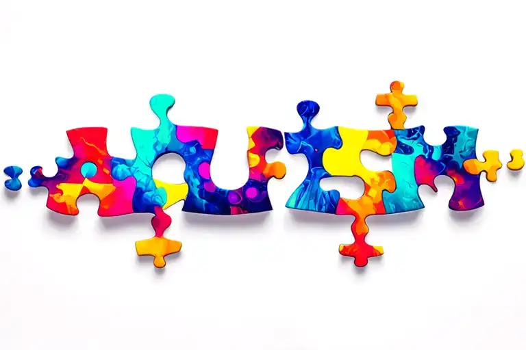 Autism Awareness puzzles tattoo design idea