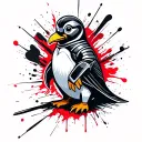 linux penguin As a knight tattoo design idea