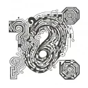 question mark, black, block tattoo design idea