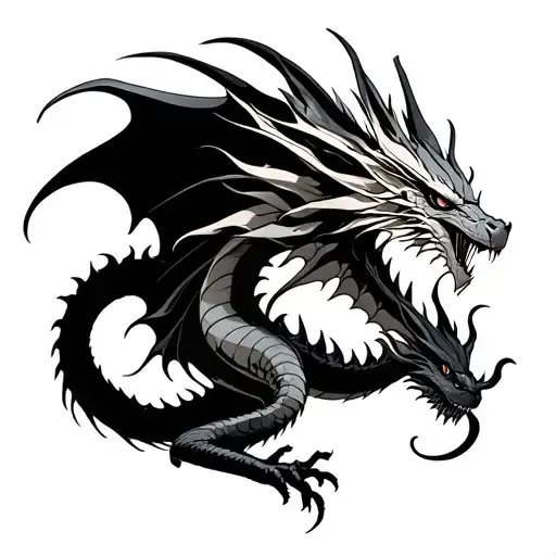 Dragon And Fairy tattoo design idea