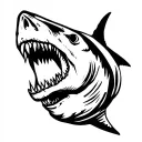 zombie shark tattoo design idea