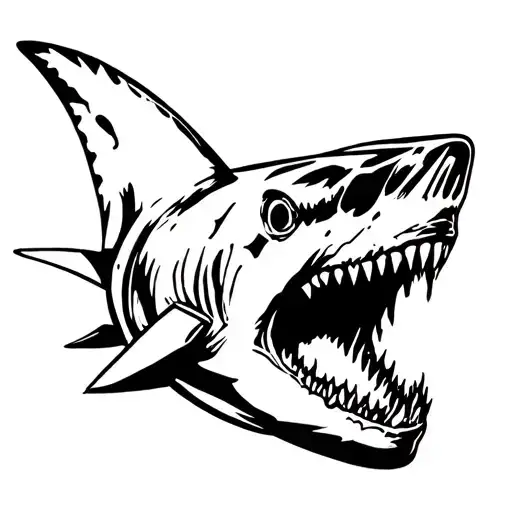 zombie shark tattoo design idea