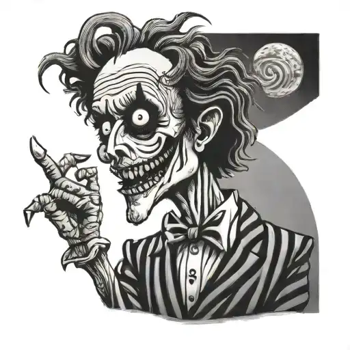 Beetlejuice saying I myself am strange & unusual tattoo design idea