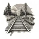 railroad track tattoo design idea