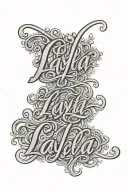 layla name in cursive tattoo design idea