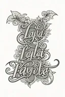 layla name in cursive tattoo design idea