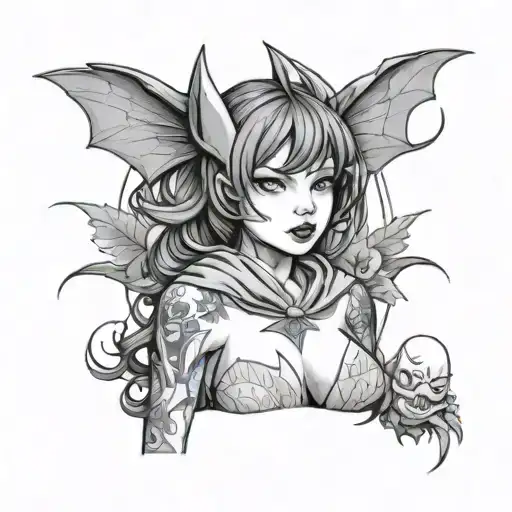 hentai bat girl tattoo design idea