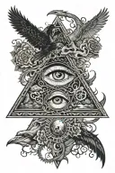 eyeball,pyramid,dragon coil,rose,big tree of life,waterfall,moon,whale,nasty,crow, snakes,earth,mushrooms,marijuana leaf tattoo design idea