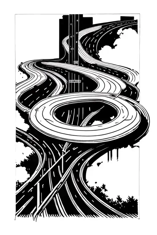 houston highways winding down my tattoo design idea