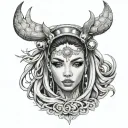 my name is aya la vrai my signe is virgo i love rap music i have big lips hodded eyes sharp jaw line straight hair tattoo design idea