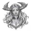 my name is aya la vrai my signe is virgo i love rap music i have big lips hodded eyes sharp jaw line straight hair tattoo design idea